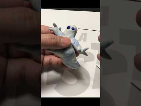 Toxic Waste Sour Candy Slime Monster #polymerclay #glowinthedark #shorts