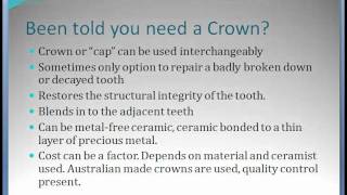 preview picture of video 'What you should know about dental crowns (caps) in Australia - Riverlands Dental, North Richmond NSW'