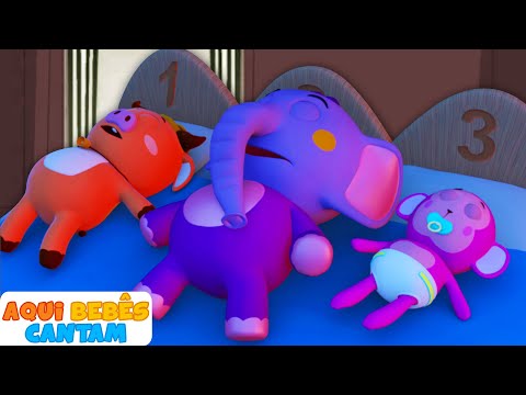 Dez na cama rima | Músicas para crianças de Aqui Bebes Cantam | Música Infantil