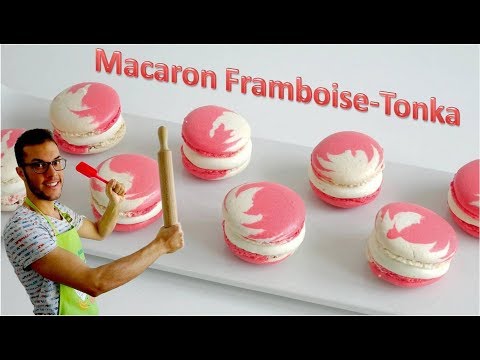 RECETTE MACARON TONKA-FRAMBOISE FACILE / Raspberry-tonka macarons (English subtitles available)
