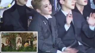 EXO and BTS Jungkook reaction to BLACKPINK Rose whistle acoustic ver @ GAYO DAEJUN 122616