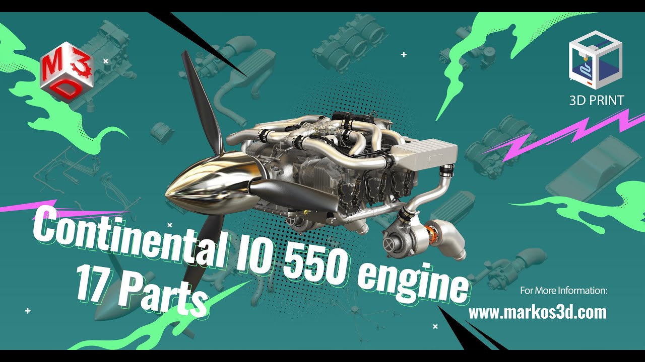 Continental IO 550 engine - Ready for 3d Print - Special Edition 3D Model