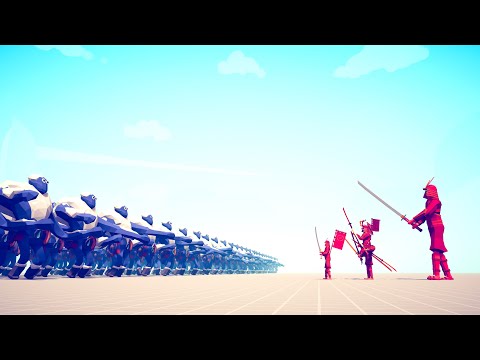 ALL 3 SAMURAI vs 100x STRONGEST UNITS ARMIES - Totally Accurate Battle Simulator TABS