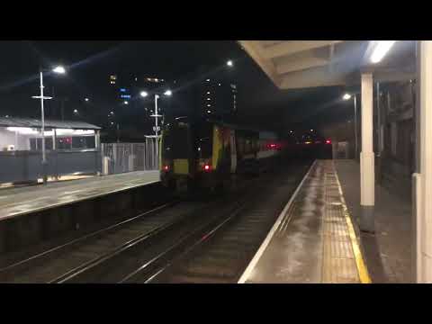 Striped and Rainbow livery class 444  passes Feltham, Weymouth - London Waterloo *VERY RARE*