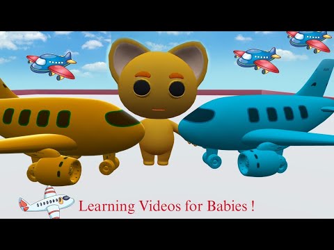 Colour AIRPLANE For Babies !  22 Minutes Plus Video - Kids Video - Learn and Fun - TOYS & LEARN |