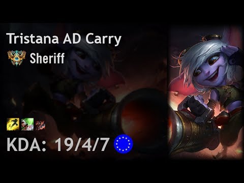 Tristana AD Carry vs Jhin - Sheriff - EUW Challenger Patch 7.18