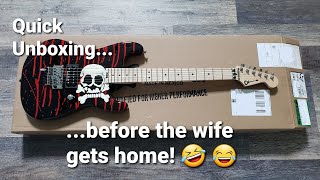 Video thumbnail for Charvel Pro-Mod Warren DeMartini "Blood & Skull" Unboxing by Brian C. // CoffeeDrinker71