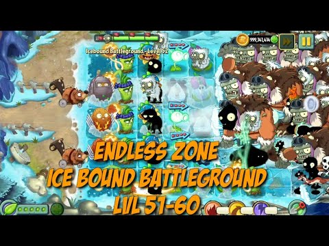Plants vs Zombies 2 - Frostbite Caves | Endless Zone All Max Level Plants Test Level 51 - 60