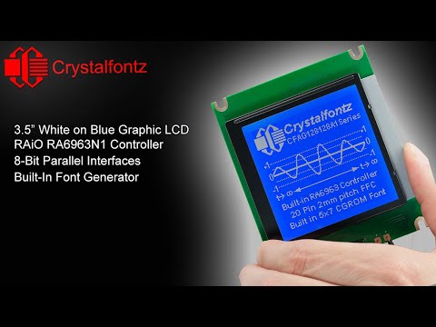 A video demonstration of the CFAG128128A1-TMI-TZ graphic LCD display module
