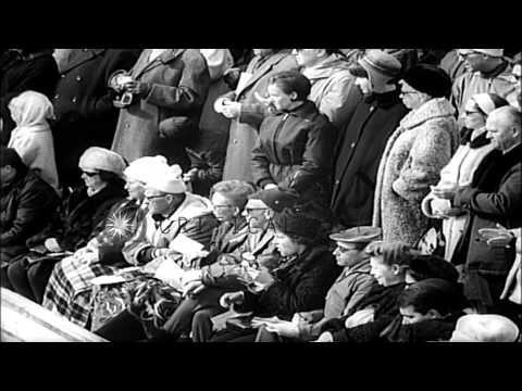 Peggy Gale Fleming wins the Women's World figure skating Championship HD Stock Footage