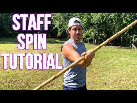 STAFF SPINNING for BEGINNERS - Technique 2 | Staff Spin Tutorial