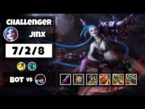Jinx Bot Lane 11.8 Challenger Gameplay Replay S11 (7/2/8) - TURKISH