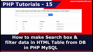 How to make Search box & filter data in HTML Table from Database in PHP MySQL | PHP Tutorials - 15