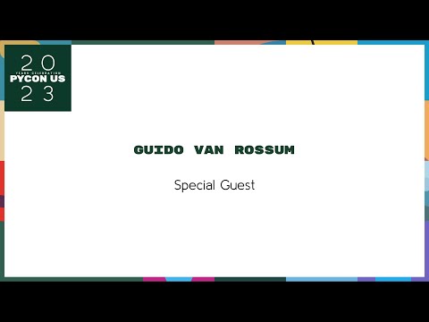Video thumbnail for PyCon US's keynote speaker video on Guido van Rossum, creator of Python