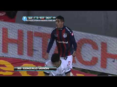 Gol de Verón. Quilmes 1 - San Lorenzo 1. Fecha 4. Torneo Inicial 2013. Fútbol Para Todos