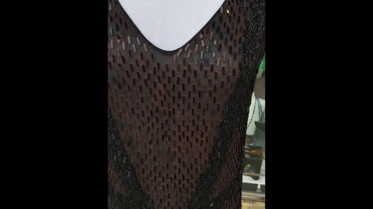 Vintage 1920s sequin fringe flapper dress