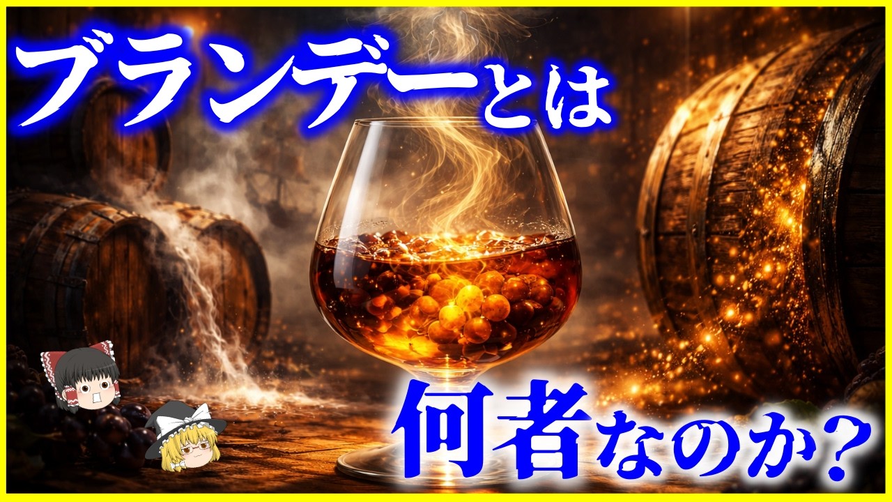 【ゆっくり解説】ウイスキーと何が違う？「ブランデー」とは何者なのか？を解説/ワインを●●するために生まれた!?酒の進化史