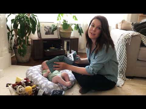 Boppy Original Newborn Lounger, Elephant Love Grayvia  |Ext Trending