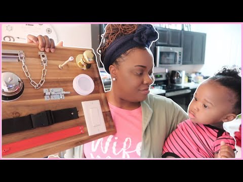 1 Year Old Developmental Activities | DIY BUSY BOARD | MOM VLOG