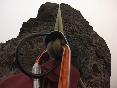 Climbing and abseiling the Inaccessible Pinnacle on the misty Isle of Skye