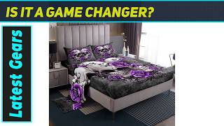 `Gothic Skeleton Sheets: King Size Purple Rose Microfiber Dream!