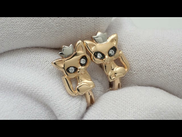 Золоті сережки Кішечки сзх79 Відео огляд