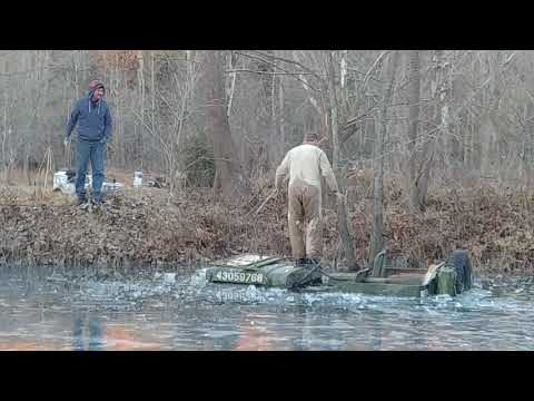 WWII Willys Jeep vs frozen pond