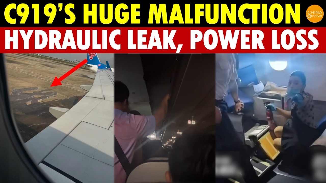 C919’s Huge Malfunction! Hydraulic Oil Leak, APU Down, Total Power Loss—Flying at Your Own Risk