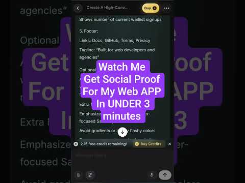 Image for the video entitled Can AI help you social proof your app in under 3 minutes? #buildinginpublic #ai #emergent #aitools