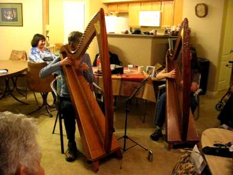 Sharon Thormahlen and Anna Jenkins playing a Thormahlen Harp Duet