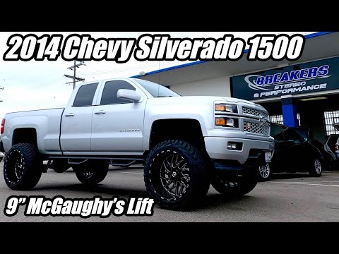 2014 Chevy Silverado 1500 9” Mcgaughys Lift Kit on 37" Tires and 24x14 -76 offset wheels.