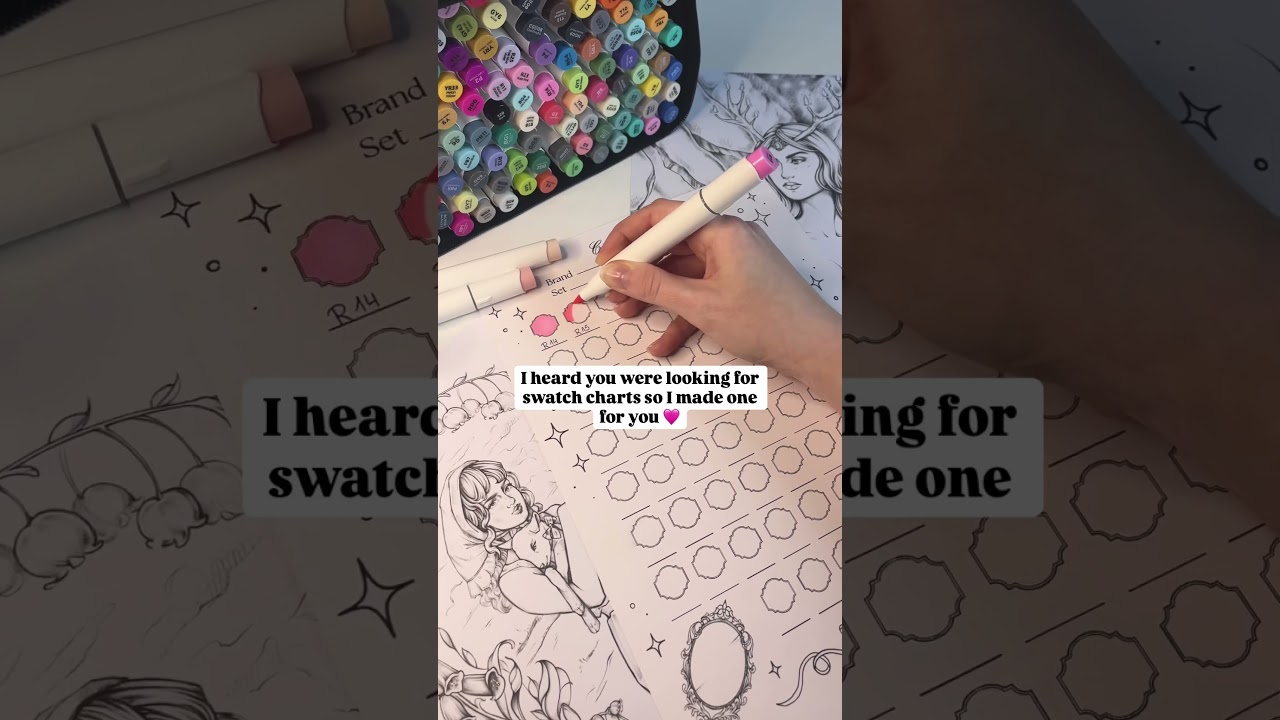 Printable swatch charts are avaliable in my Etsy shop ✨🩷 Link as always in my bio 🎀