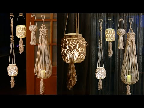 DIY Macrame Leaf Plant Hanger Lantern