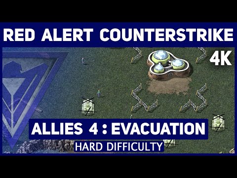 Red Alert Counterstrike Remastered 4K - Allies Mission: 4 Evacuation - Hard Difficulty
