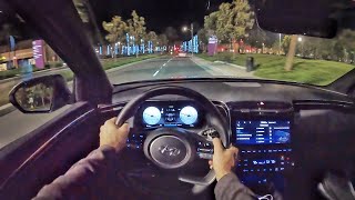 2022 Hyundai Santa Cruz Limited AWD POV Night Drive  (3D Audio)(ASMR) by MilesPerHr