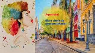 Pintura em Aquarela   Morena Poderosa