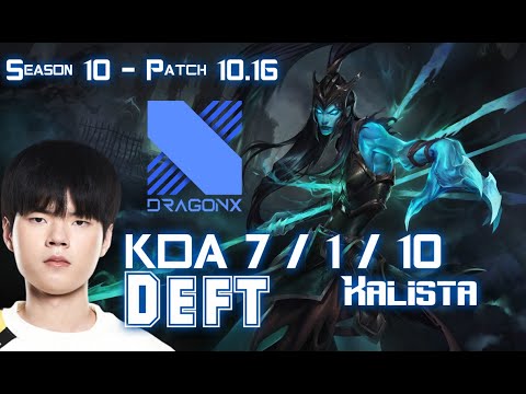 DRX Deft KALISTA vs MISS FORTUNE ADC - Patch 10.16 KR Ranked
