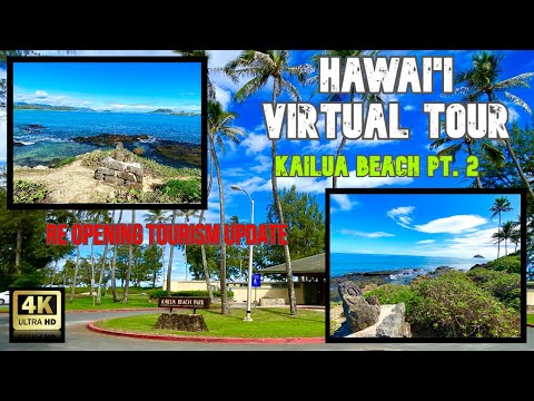 Kailua Beach Park| Oahu, Hawai’i| Virtual Tour [4K 60fps]| Relaxation Beach Walk #hawaiiwalk