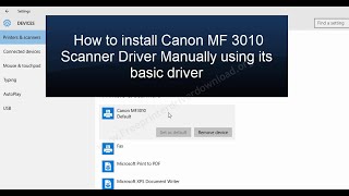 How to install canon mf 3010 scanner driver manually