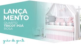Quarto de Bebê Tricot Poá Rosa - Grão de Gente
