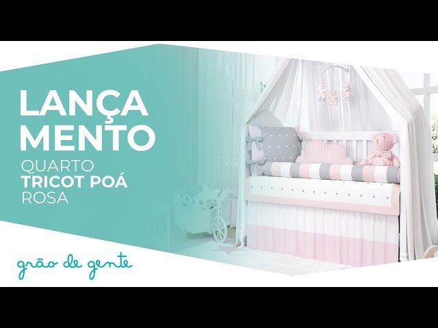 Quarto de Bebê Tricot Poá Rosa - Grão de Gente