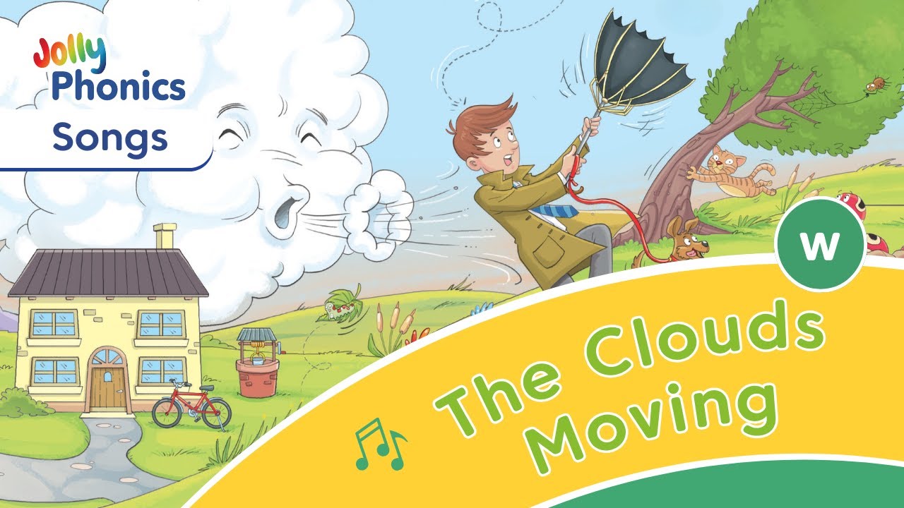 The Clouds Moving - Jolly Phonics Song - Learn Letter sound /w/ sound for Kids - British English