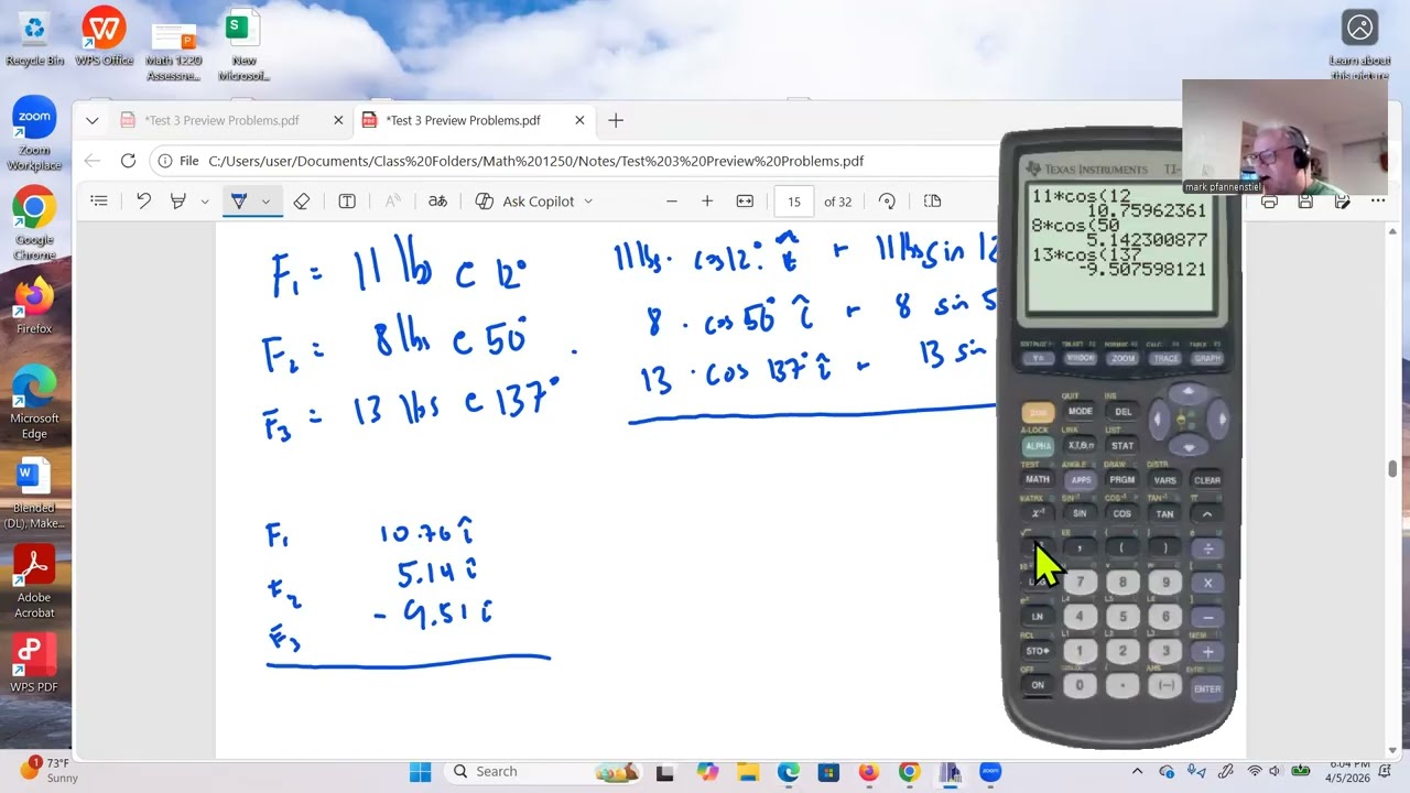 Math 1250 PreTest 3 Problem 7