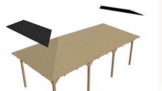 KARIBU Pavillon Perida 2, Massivholz, kesseldruckimprägniert, Walmdach