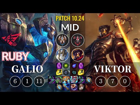 RW Ruby Galio vs Viktor Mid - KR Patch 10.24