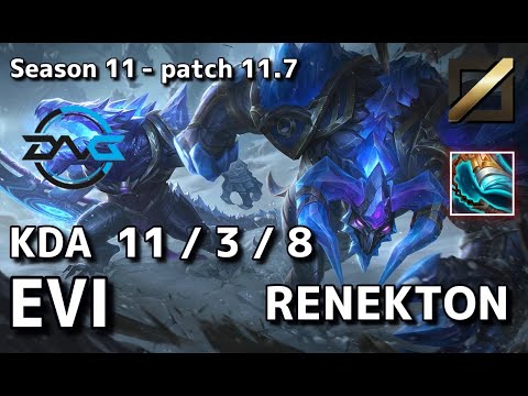 【韓国サーバー/C1】DFM Evi レネクトン(Renekton) VS アカリ(Akali) MID - Patch11.7 KR Ranked【LoL】