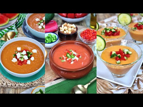 3 DELICIOSAS maneras de DISFRUTAR un GAZPACHO | Recetas de Verano
