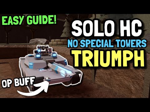 EASIEST Solo Hardcore Triumph With NO SPECIAL TOWERS | Roblox TDS