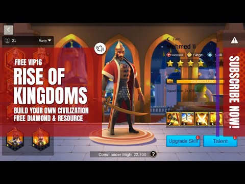 🔥RISE OF KINGDOM🔥[PRIVATE SERVER] ENGLISH - VIP16, LOTS OF DIAMOND, SUMMON TICKET, SPEED-UP ITEM