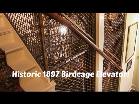 HISTORIC 1897 OTIS Birdcage (fmrly Water Powered) Elevator - Red Lion Inn - Stockbridge, MA